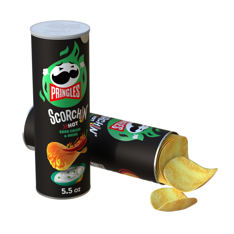 Pringles scorchin sour cream and onion 3D-Modell .c4d .max .obj .3ds .fbx .stl .blend
