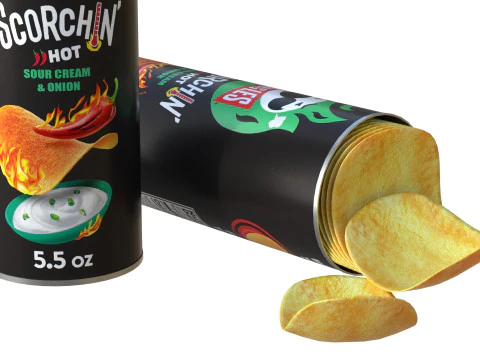 Pringles scorchin sour cream and onion 3D Model