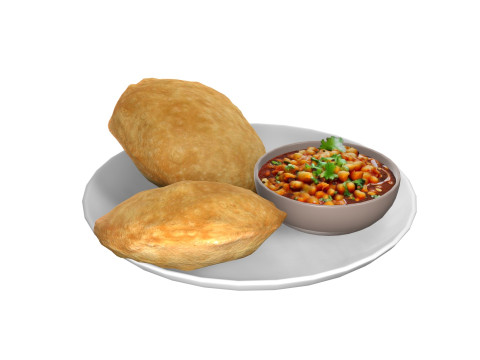 Chole bhature Modèle 3D