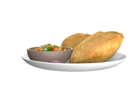 Chole bhature Modèle 3D