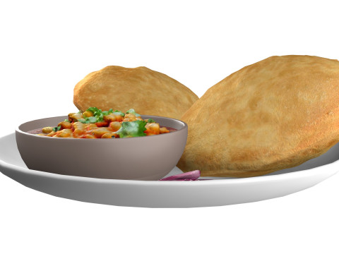 Chole bhature Modèle 3D