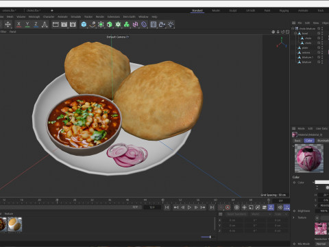 Chole bhature Modèle 3D