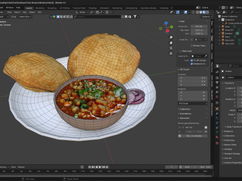 Chole bhature Modèle 3D