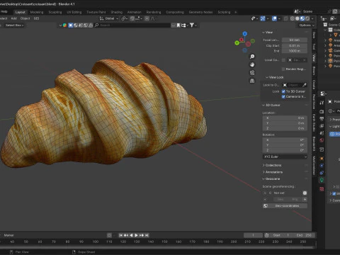 Croissant Modèle 3D