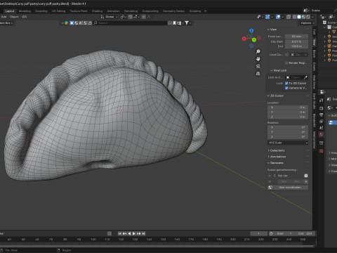 Curry puff pastry Modèle 3D