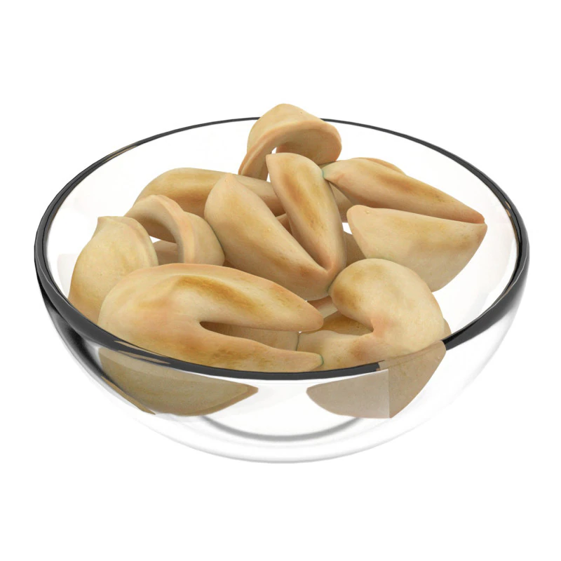 Fortune cookie bowl 3D Model .c4d .max .obj .3ds .fbx .stl .blend 