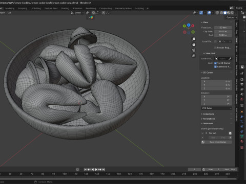 Fortune cookie bowl 3D Modell