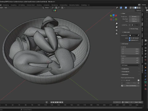 Fortune cookie bowl 3D Model