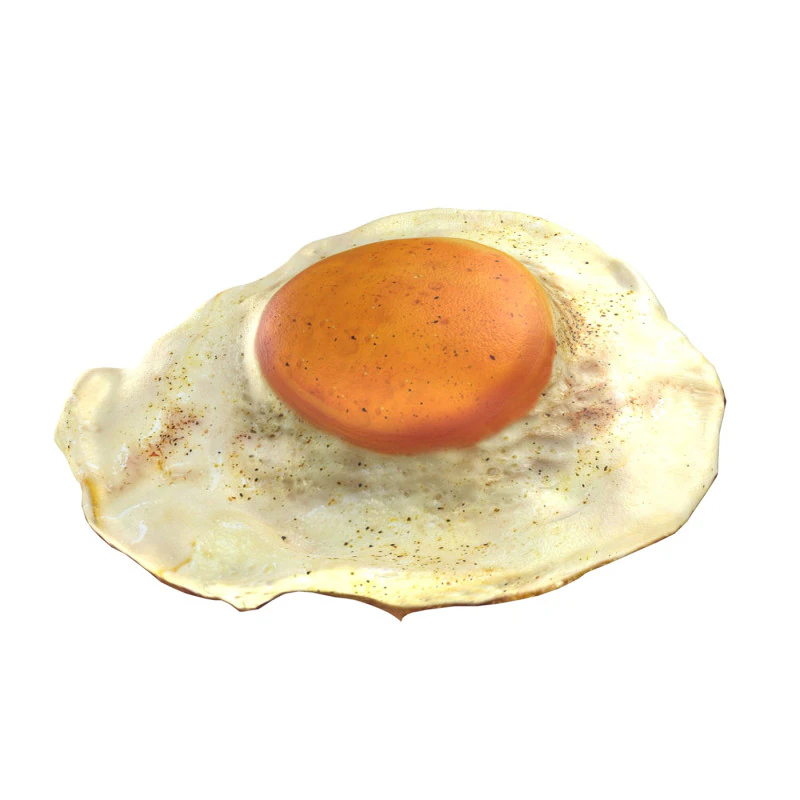 Fired egg v2 3D Model .c4d .max .obj .3ds .fbx .stl .blend