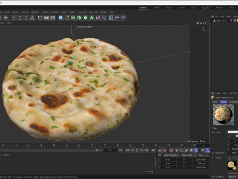 Naan indiano Modelo 3D