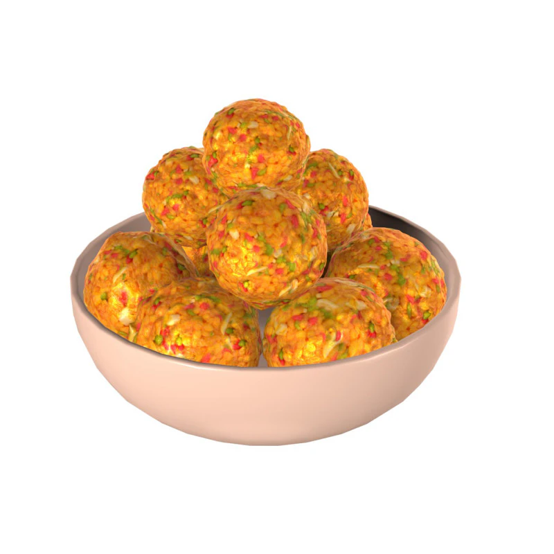 Laddu Indian Sweets 3D Model .c4d .max .obj .3ds .fbx .stl .blend 