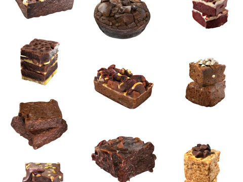 Cole&ccedil;&atilde;o Brownie de Chocolate Modelo 3D