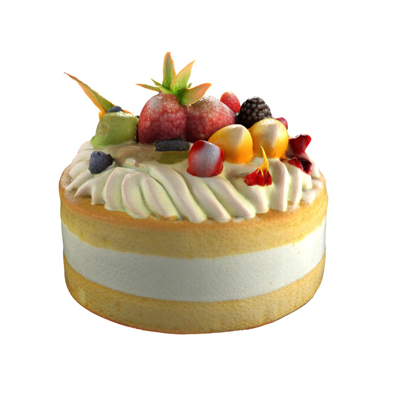 Bolo De Frutas Modelo 3D .c4d .max .obj .3ds .fbx .stl .blend 