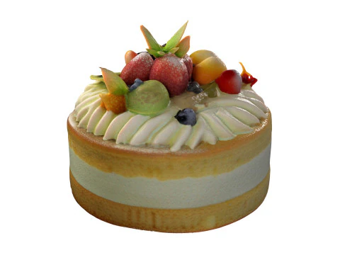 Bolo De Frutas Modelo 3D