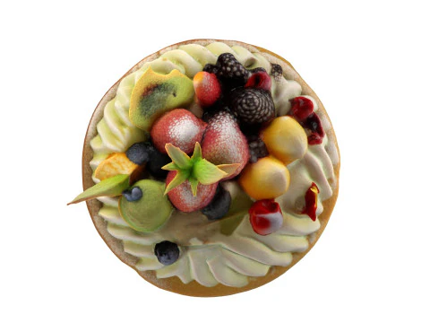 Bolo De Frutas Modelo 3D