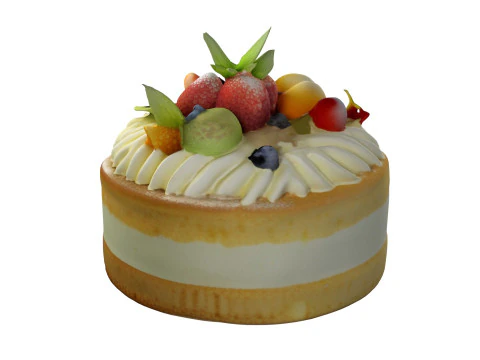 Bolo De Frutas Modelo 3D