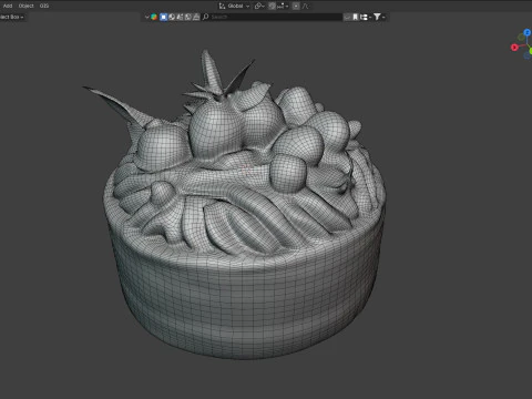 Bolo De Frutas Modelo 3D
