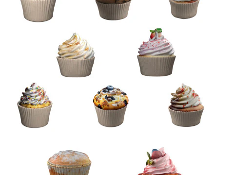 Cole&ccedil;&atilde;o de muffins 1 Modelo 3D