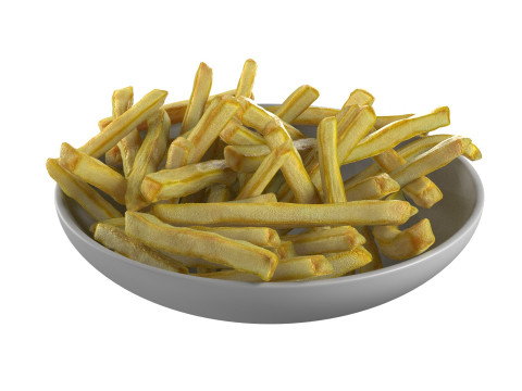 French Fries in bowl Modelo 3D