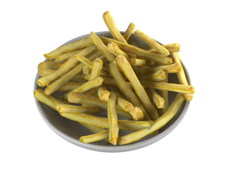 French Fries in bowl Modelo 3D