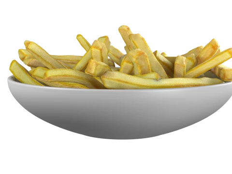 Batatas fritas em tigela Modelo 3D