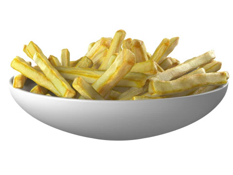Batatas fritas em tigela Modelo 3D
