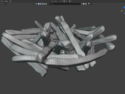 French Fries in bowl Modelo 3D