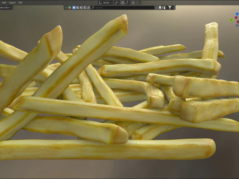 Patates kızartması yığını 3D Model