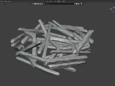 Patates kızartması yığını 3D Model