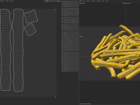 Patates kızartması yığını 3D Model