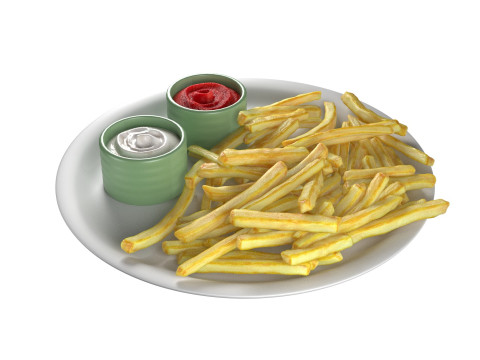 French Fries Plate 3D-Modell
