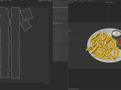 Prato de batatas fritas Modelo 3D