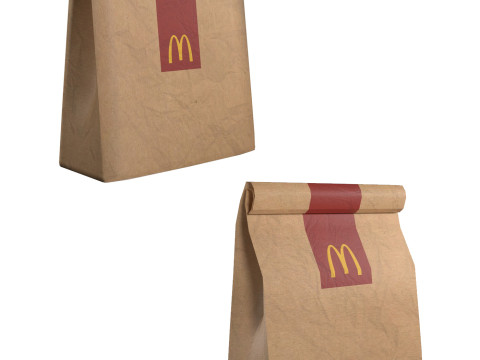 Fast Food Paper Bag Modelo 3D
