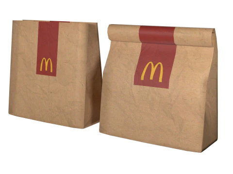 Fast Food Paper Bag 3D Model