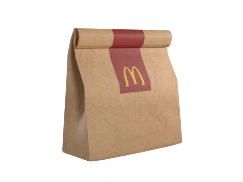 Fast Food Paper Bag 3D Model