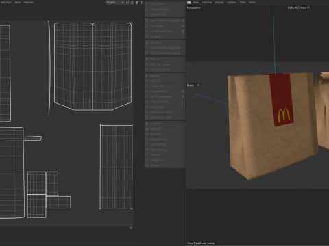Fast Food Paper Bag 3D Model