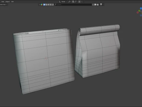 Fast Food Paper Bag 3D Model