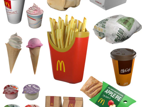 Pacchetto alimentare McDonald's Modello 3D