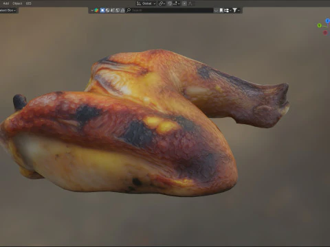 Asas de frango fritas Modelo 3D
