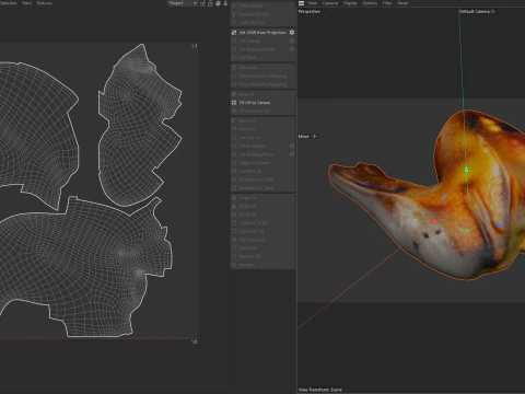 Asas de frango fritas Modelo 3D