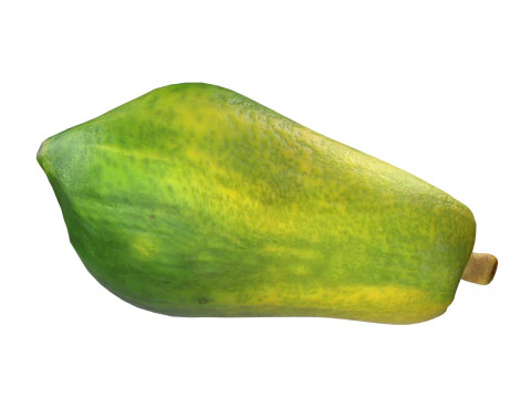 Papaya Fruit Half and full 3D Model