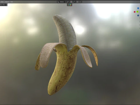 Peeled Banana 3D Model