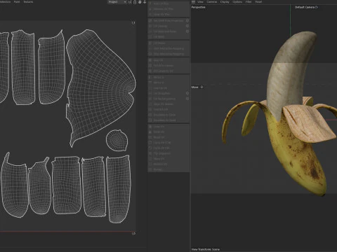Peeled Banana 3D Model
