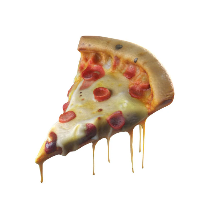 Pizza slice 3 3D Model .c4d .max .obj .3ds .fbx .stl .blend 