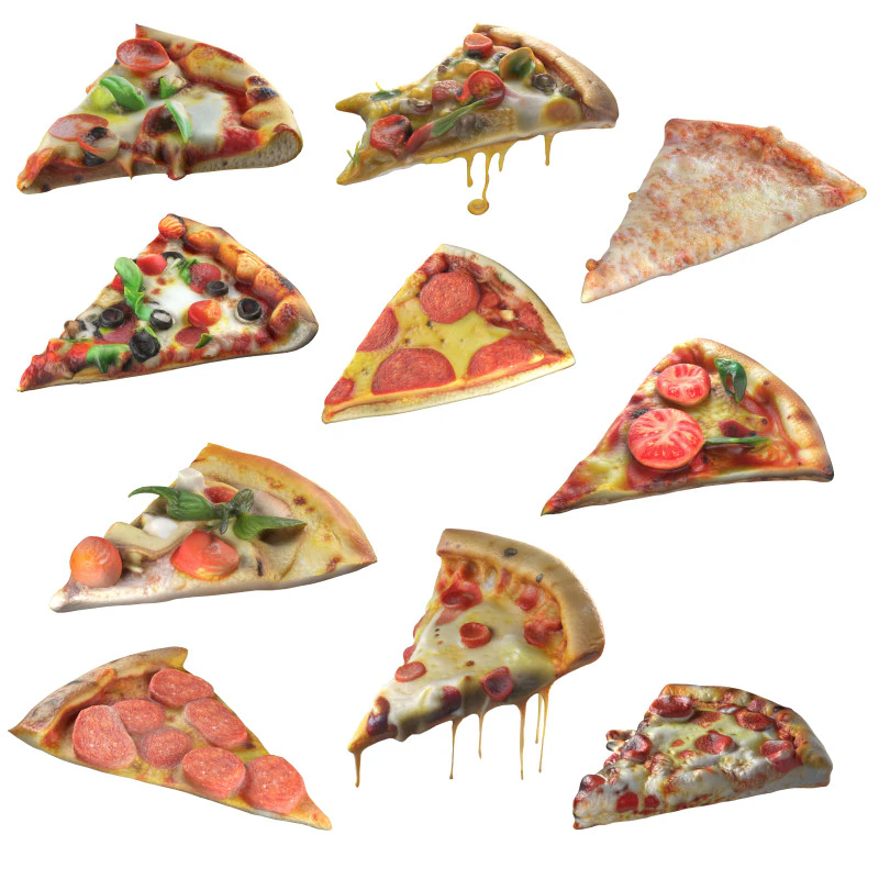 Coleção de fatias de pizza Modelo 3D .c4d .max .obj .3ds .fbx .stl .blend