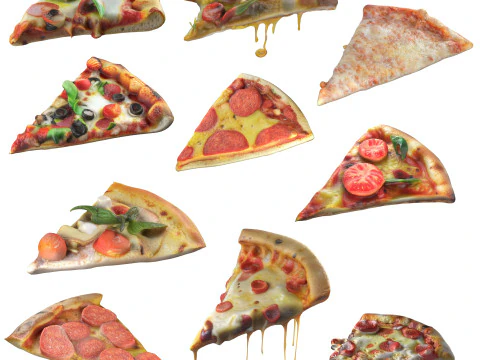 피자 조각 컬렉션 3D 모델