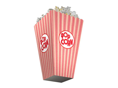 팝콘 상자 1 3D 모델