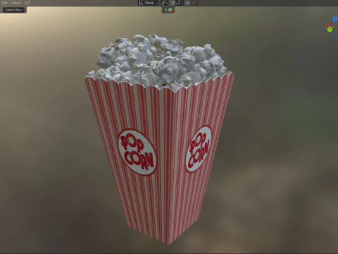팝콘 상자 1 3D 모델