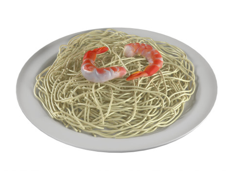 Shrimp noodles Modèle 3D