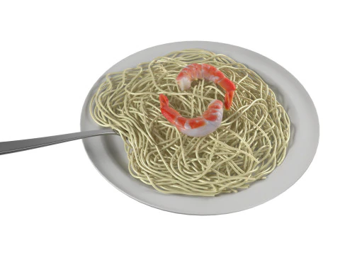 Shrimp noodles 3D Model